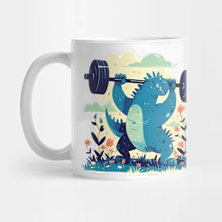 dino lifting weight Mug